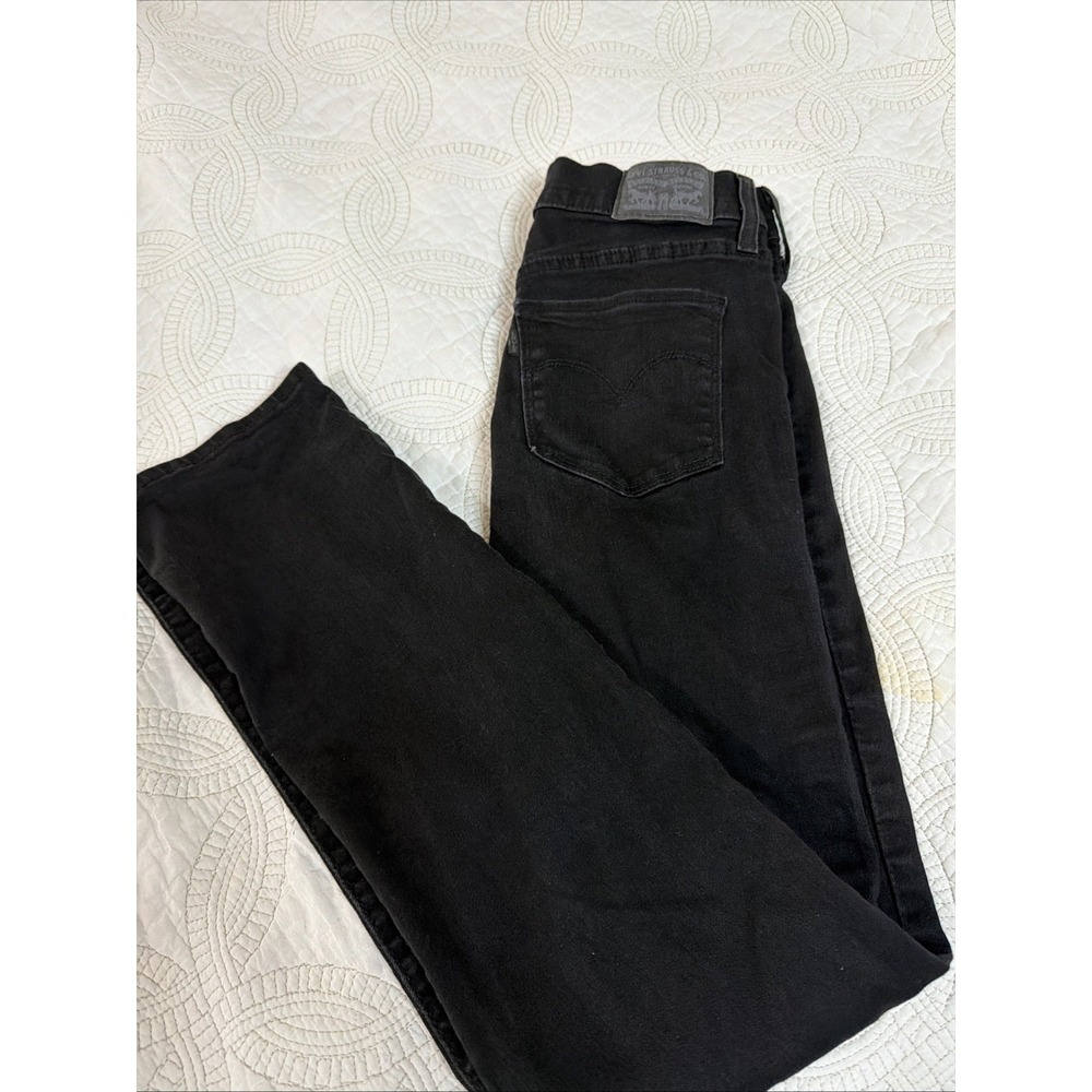 Levi's Women's 321 Shaping Skinny Jeans Sz 27 x 28 Black Denim Pants Grunge EUC